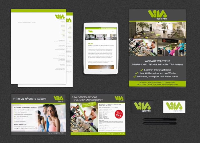 Referenz Vita Sports - Internetseite, Geschäftsausstattung, Flyer, Werbematerial