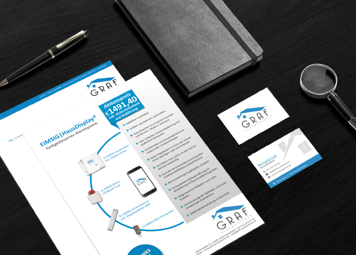 Referenz Graf Hauselemente - Firmenlogo, Geschäftsausstattung, Website, Printwerbung Referenz Graf Hauselemente - Firmenlogo, Geschäftsausstattung, Website, Printwerbung